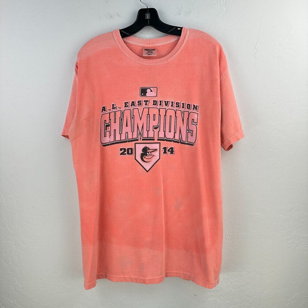 Comfort Colors Tshirt Mens L‎ Pink Wash Baltimore Orioles Baseball Short Sleeve